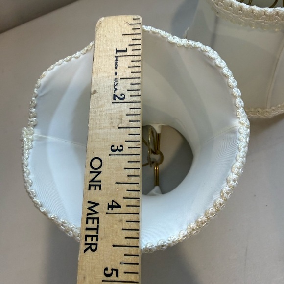 Cream Scallop Edge Clip On Mini Lamp Shades Set Of Two - Picture 6 of 10